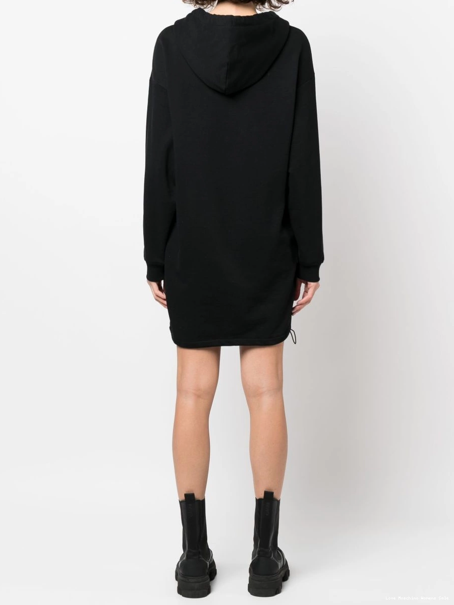 Affordable hooded print logo dress Love Women Moschino sweater 0329